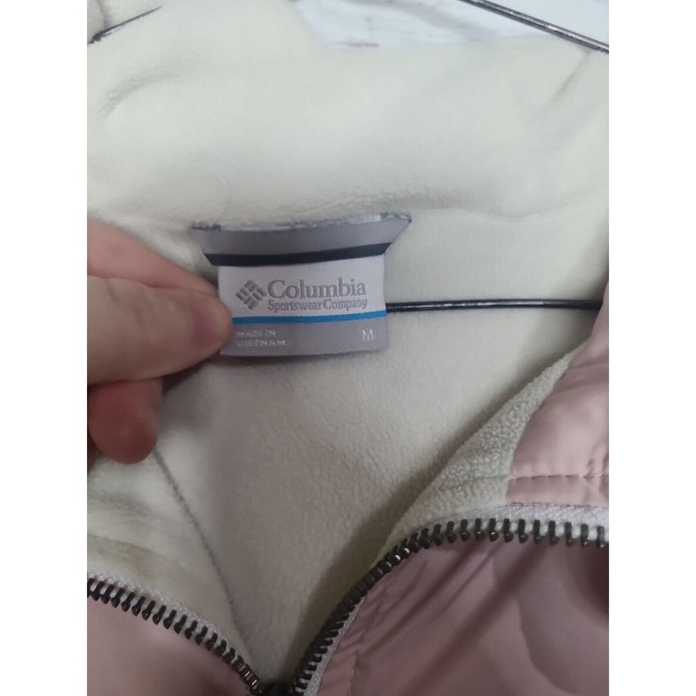 Columbia Pink Ivory Zip Up Lined Hoodie Windbreaker Jacket Womans Size Medium‎ - Picture 3 of 4